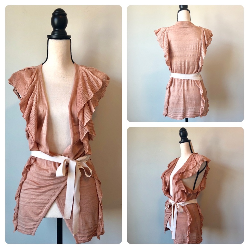 Banana Republic Monogram Blush Wrap Tie Cardigan